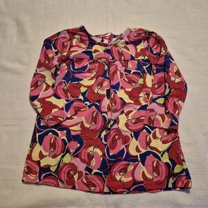 Hanna Andersson girls size 90 or 3T big flower tunic length dress ribbon tie